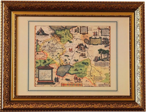 Карта России, Московии и Тартарии Дженкинсона в багете, размер 84 Х 64 см