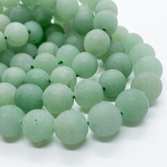 Авантюрин матовый бусины, диаметр 10,4-10,6 мм, цена за 18-19 шт (1/2 нити)