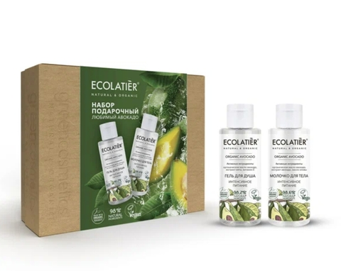 Подарочный набор ECOLATIER ЛЮБИМЫЙ АВОКАДО  гель для душа + молочко для тела 300мл