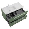 Cezares ECO-CER-N-1200-2C-SO-NCS-P-L ECO-CER-N База под раковину подвесная с двумя выкатными ящиками, левосторонняя, Орех Шоколад Софт, 1200x457x500, ECO-CER-N-1200-2C-SO-NCS-P-L