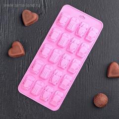 Форма для льда и шоколада 20 ячеек 22x10x1,8 см (3,2х1,8 см) 