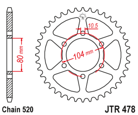 Звезда ведомая JTR478 46ZBK