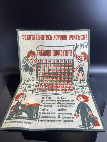 Таблица умножения плакатом, таблица Пифагора старая советская для детей СССР 1986 год
