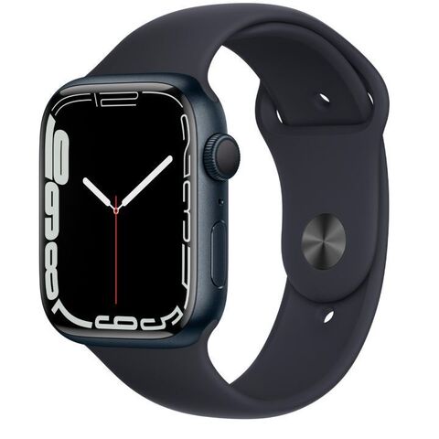 Apple Watch Series 7 GPS, 45mm Midnight Aluminium Case with Midnight Sport Band - Regular (MKN53GK/A)