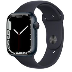 Apple Watch Series 7 GPS, 45mm Midnight Aluminium Case with Midnight Sport Band - Regular (MKN53GK/A)