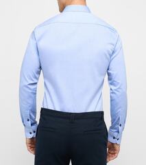 Сорочка мужская Eterna Slim Fit 8100-F132-12 голубая с контрастной отделкой