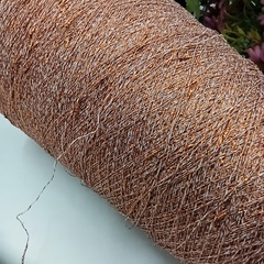 Люрекс с утолщениями на полиамиде тонкий, цвет Медь