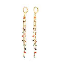 Серьги невесомые с бисером, gold