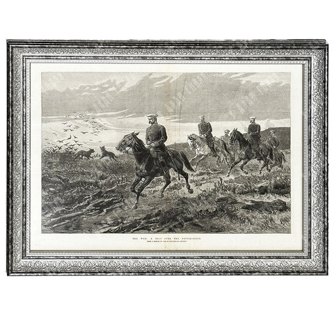 Вудвиль мл. Скобелев поездка по полю боя после битвы. Гравюра. Великобритания, 1877 г.