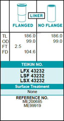 Гильза блока цилиндров TEIKIN LSX43232 (4шт/упак) не хонингованная