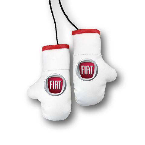 Перчатки боксерские комбинированные "Fiat", белые с красным
