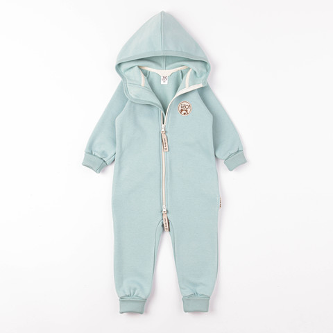 Warm hooded jumpsuit with flap - Sea Blue
