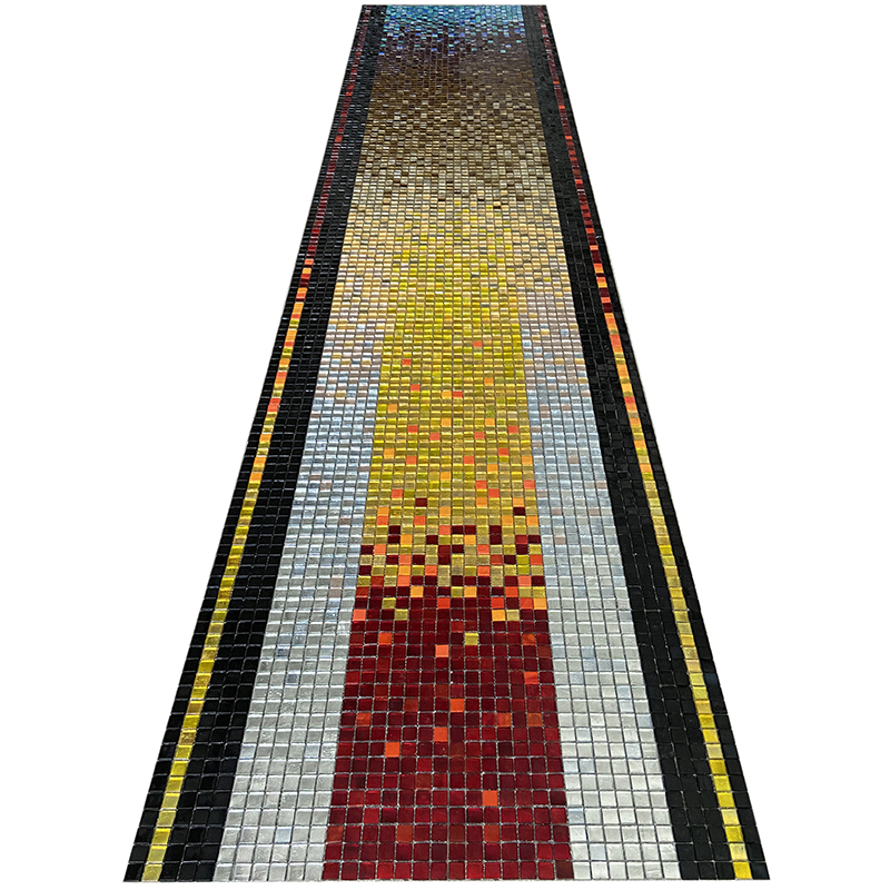 JM803-m Мозаичная растяжка чип 15 цветное стекло Alma Ombre оранжевый желтый красный 1.566 кв.м.
