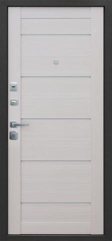 Теплая дверь входная Феррони 9 см царга, 2 замка, 1,2 мм металл, (серебро антик+беж лиственница) #3