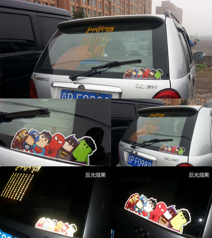 Superheroes car sticker