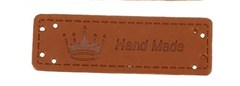 Нашивки Hand Made 1,5х5 беж, кожа