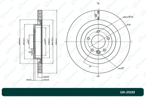 Диск тормозной G-brake  GR-21533