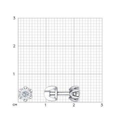 1021119 - Серьги-гвоздики из белого золота 585 пробы  с бриллиантами