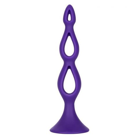 Фиолетовая анальная елочка Silicone Triple Probe - 14,5 см. - California Exotic Novelties Booty Call SE-0393-56-2