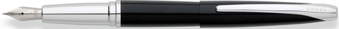Ручка перьевая Cross ATX. Цвет - глянцевый черный/серебро. Перо - сталь, тонкое ( 886-36FS )