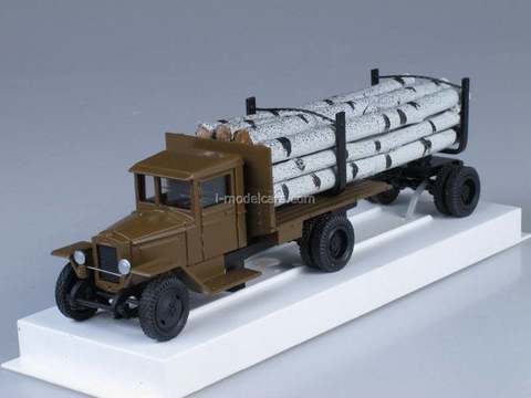 ZIS-5V Timber trailers with birch forest LOMO-AVM 1:43