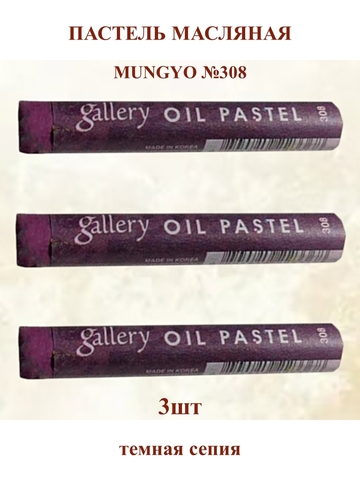 Пастель масляная мягкая профессиональная MUNGYO Gallery Темная Сепия №308 (3шт)