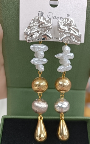 Серьги длинные ГЕОМЕТРИЯ в стилистике BOTTEGA