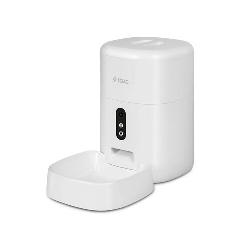 Автоматическая кормушка TTEC Foodi Pro Automatic Wi-Fi Smart Pet Feeder с камерой и Wi-Fi, белый