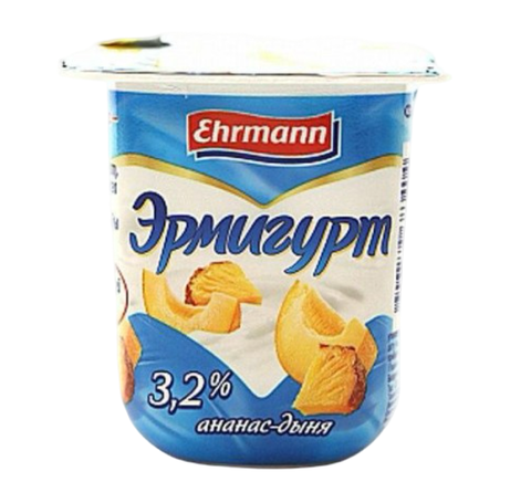 Йогуртный продукт Эрмигурт 3,2% Ананас дыня 100г, шт