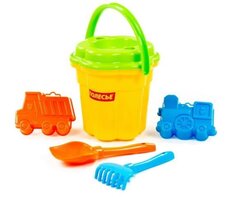 Набор для Песочницы Набор Ведро-цветок большое, ситечко-цветок большое, лопатка, грабельки