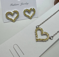 Комплект украшений СЕРДЕЧКИ колье с подвеской+ серьги в стиле TIFFANY