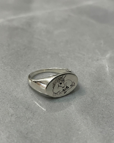 SYMPTOM Печатка Овал горизонтальный с единорогом