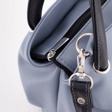 Сумка Саломея 278 гладкий серо-голубой + черный