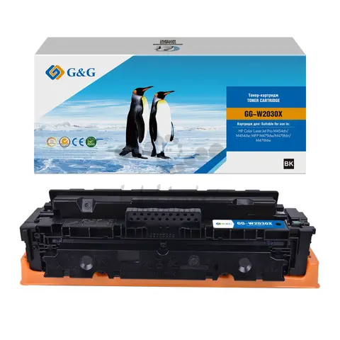 Картридж G&G, аналог HP W2030X/415X черный 7.5k с чипом