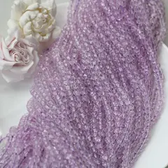 Бусины стеклянные сиреневые 
