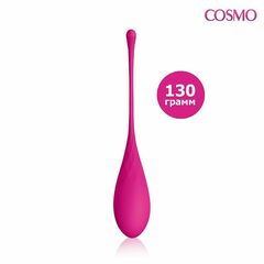 Ярко-розовый тяжелый каплевидный вагинальный шарик со шнурком - 