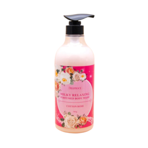 Deoproce Milky Relaxing Perfumed Body Wash Cotton Rose Гель для душа парфюмированный с ароматом розы