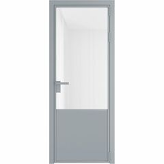 Алюминиевая дверь 19AG серебро остеклённая