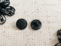 Пуговицы с гербом аминопласт, на ножке, d 14 мм, чёрный