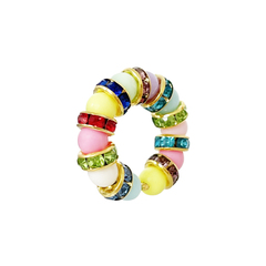 Подвеска кольцо из бусин Cream