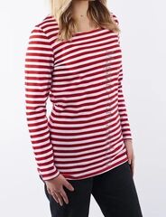 Купить красную тельняшку - Магазин тельняшек.ру 8-800-700-93-18Тельняшка женская приталенная с красной полосой в Магазине тельняшек