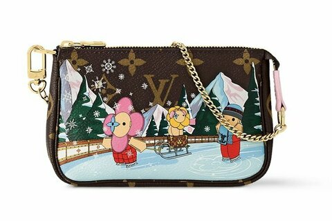 Клатч Louis Vuitton Mini Pochette Accessoires для женщин коричневый