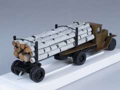 ZIS-5V Timber trailers with birch forest LOMO-AVM 1:43