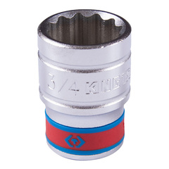 KING TONY (433024S) Головка торцевая стандартная двенадцатигранная 1/2", дюймовая 3/4"