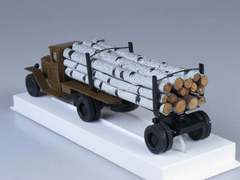 ZIS-5V Timber trailers with birch forest LOMO-AVM 1:43