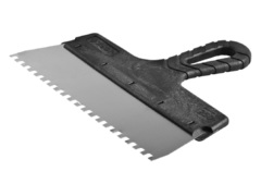 ЗУБР 250 мм, зуб 6 х 6 мм, зубчатый пластиковая ручка, нержавеющий, фасадный шпатель (10078-25-06)