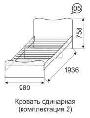 Кровать Квест 5 90х190