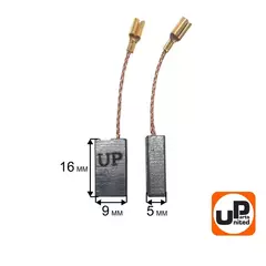 Щетка графитовая UNITED PARTS для эл. инструмента 5х9х16мм (90-1284) 10 штук