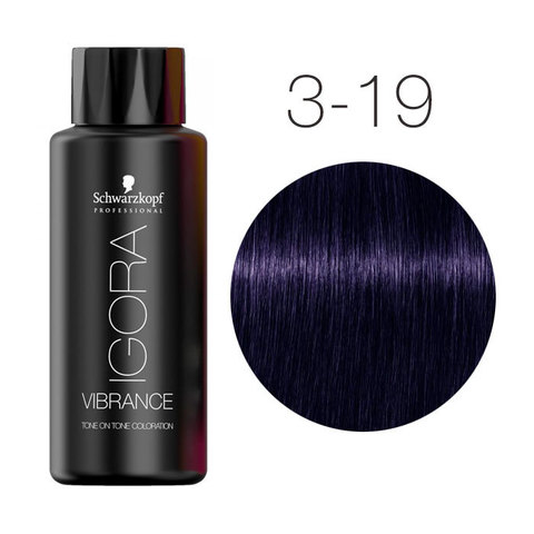 Schwarzkopf Igora Vibrance 3-19 (Темный коричневый сандрэ фиолетовый) - Безаммиачный краситель для окрашивания тон-в-тон