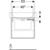Шкафчик для раковины Geberit Renova Plan, с одной дверью: B=53см, H=46.3см, T=48.3см, матовый белый / меламиновое покрытие, ультраглянцевые белые / пленочное покрытие